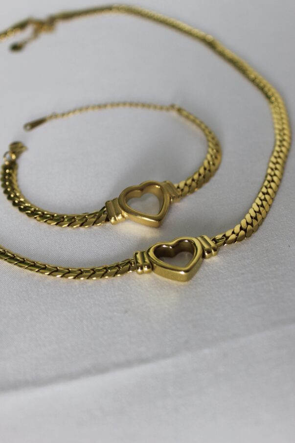 Set de collar y pulsera (corazón)